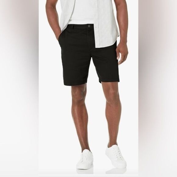 NWT Dockers Men’s Black Supreme Flex Ultimate Shorts Chino Flat Front - Size 30” - Picture 1 of 11